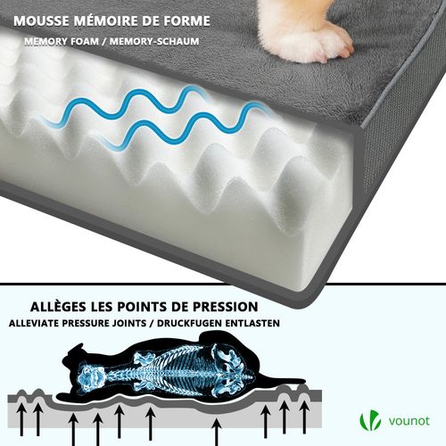 Matelas Panier Pour Chien Avec Tapis Gel Rafraichissant Amovible 75x50cm