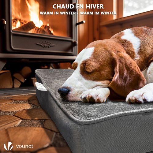 Matelas Panier Pour Chien Avec Tapis Gel Rafraichissant Amovible 75x50cm
