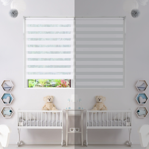 Lot De 2 Store Enrouleur Jour Nuit Double 45x150cm Blanc