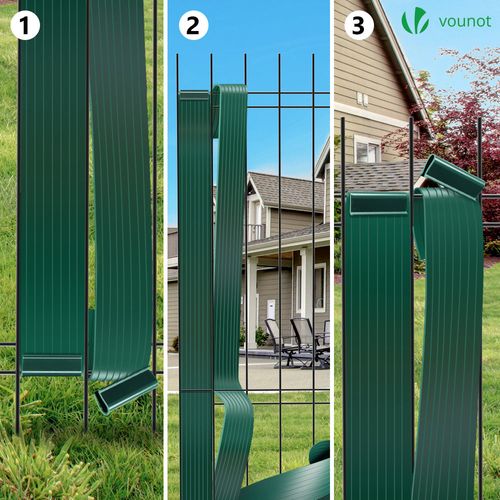 Kit De Lamelles Occultantes Pvc Brise Vue 300m X 4.7cm Avec 600 Clips Vert