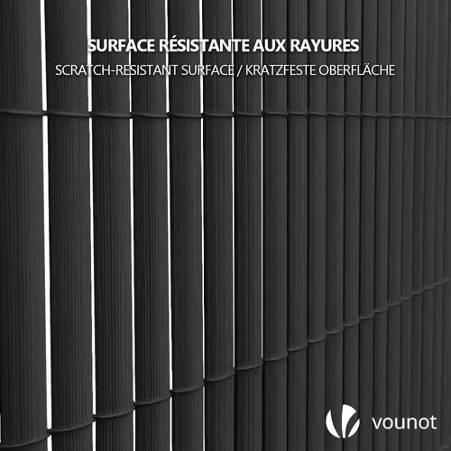 Canisse Pvc Brise Vue Ultra Renforce Avec Attaches De Fixation 80x300cm Gris