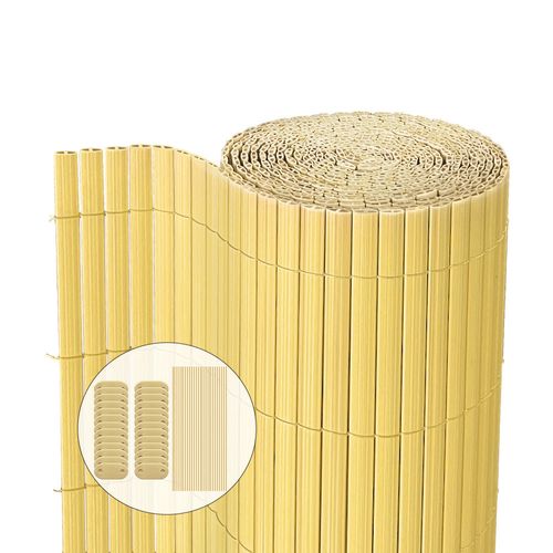 Canisse Pvc Brise Vue Ultra Renforce Avec Attaches De Fixation 80x500cm Beige