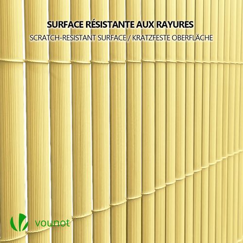 Canisse Pvc Brise Vue Ultra Renforce Avec Attaches De Fixation 90x500cm Beige