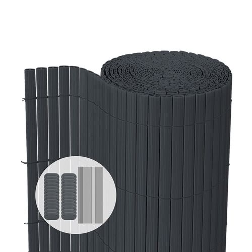 Canisse Pvc Brise Vue Ultra Renforce Avec Attaches De Fixation 100x500cm Gris