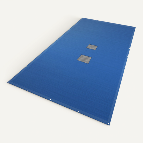 Bache Piscine Rectangulaire Double Couche En Polyethylene 160 Gr/m2 Avec Filet Ecoulement 4x9m Bleue