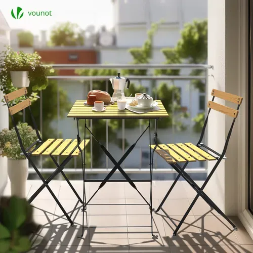 Ensemble Bistro Extérieur 1 Table 2 Chaises Bois