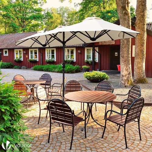 Parasol Jardin Double Aluminium 150 X 300 Cm Beige