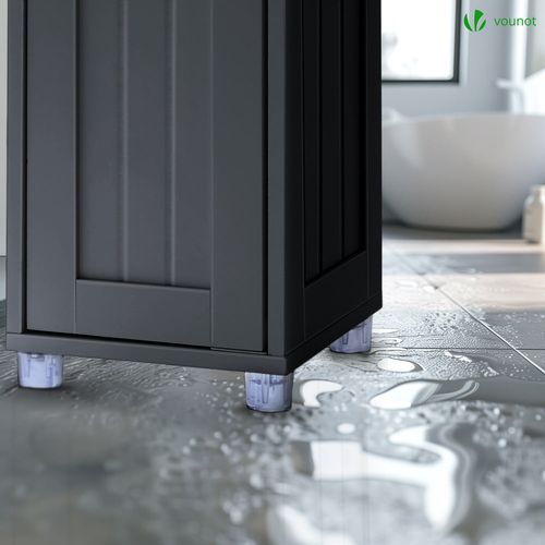 Meuble Rangement Salle De Bain Haut Colonne 180x20x20cm Mdf Noir