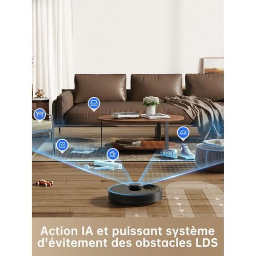 D10s Pro Robot Aspirateur Laveur Avec Action Ia - Navigation Lds - 5000 Pa - Aut 280 Min