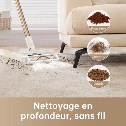 R10 - Aspirateur Balai Sans Fil - Puissance 120aw, Autonomie 60 Min - Filtration Avancée - Brosse M