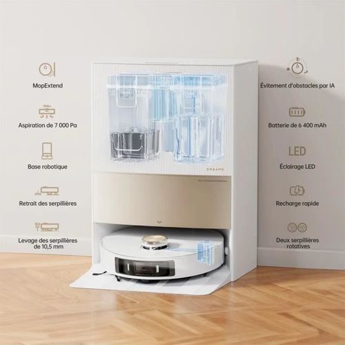 Aspirateur Robot Laveur Dreame L20 Ultra- Autnomie 260 Min - Puissance 7 000 Pa