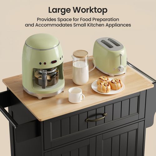 Desserte De Cuisine à Roulettes 3 Niveaux Meuble Multi-rangement