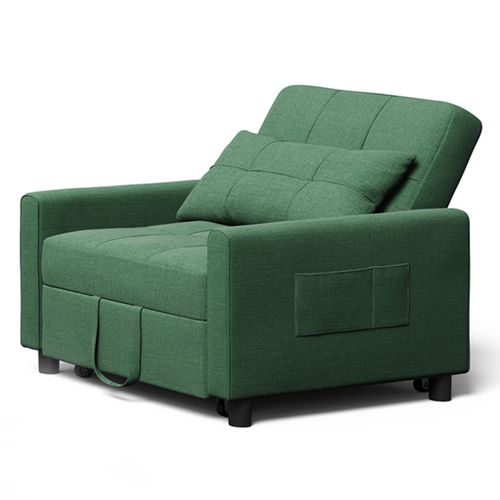 Fauteuil Convertible En Tissu 78x86x84 Cm - Vert