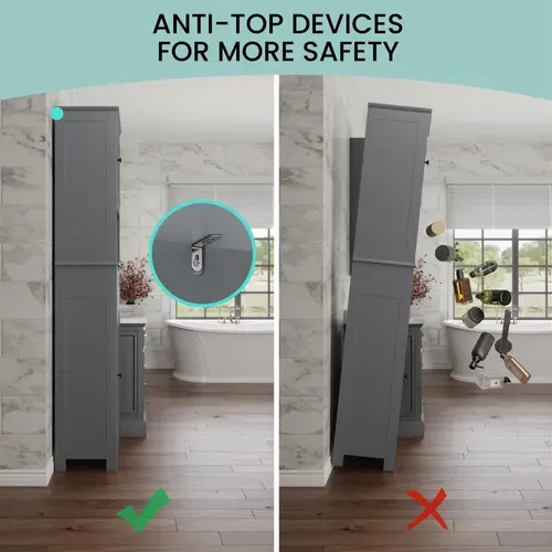 Meuble Colonne Salle De Bain Rangement Sur Pied Armoire 2 Portes Et 1 Tiroir 1 Placard Étagère