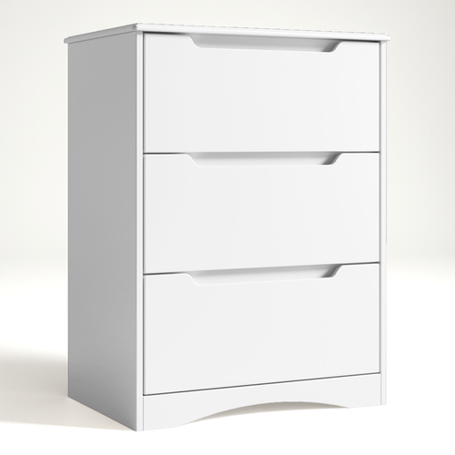 Commode 3 Tiroirs Chiffonnier Blanc 62 X 41 X 82 Cm