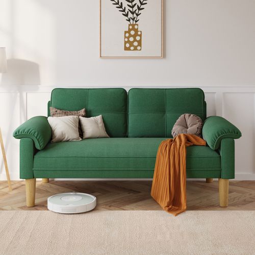 Canapé 2 Places Relax Tissu Vert，145 X 77 X 77 Cm