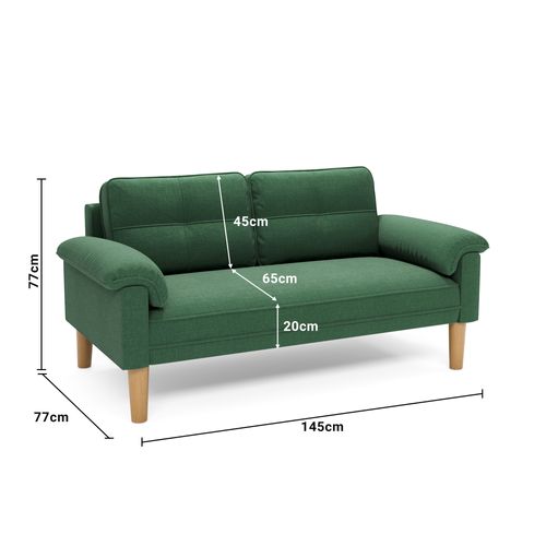 Canapé 2 Places Relax Tissu Vert，145 X 77 X 77 Cm