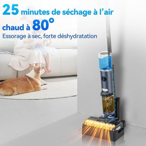 ED12 Pro Aspirateur Laveur Sans Fil 3 en 1,Aspirateur Sec et Humide,40 Minutes
