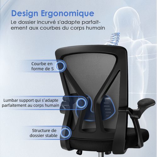 Tonone Coussin Accoudoir Chaise 5cm Épais - Mousse Mémoire De Forme - Noir