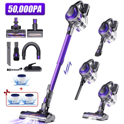 Aspirateur Balai Sans Fil 50KPa-Puissant 520w - autonomie 50min - 5-en-1 Anti-acariens
