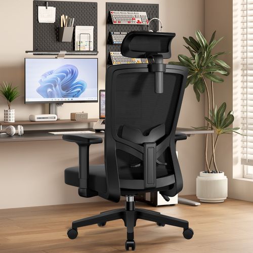 Fauteuil De Bureau Avec Hauteur Réglable Et Dossier Inclinable 70x53x128 Cm - Noir