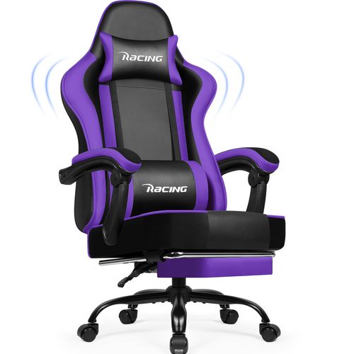 Chaise Gaming Violet Ergonomique, Réglable 90-165°, Jusqu’à 150 kg, Avec Repose-pieds