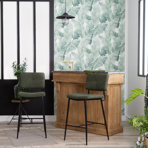 Lot De 4 Tabouret De Bar Avec Dossier Et Repose-pieds, Siège Rembourrés De 69 Cm De Haut