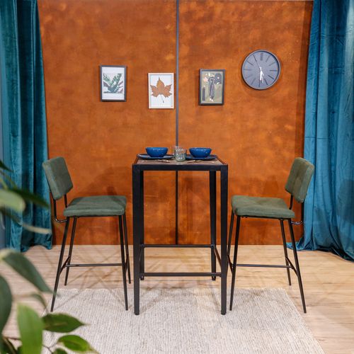 Lot De 4 Tabouret De Bar Avec Dossier Et Repose-pieds, Siège Rembourrés De 69 Cm De Haut