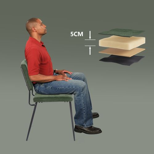 Lot De 4 Chaises De Salle À Manger Avec Dossier Assise Rembourrée En Tissu Pieds En Métal, Vert