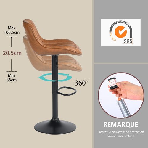Tabouret siège télescopique réglable industriel médical vintage Meirima
