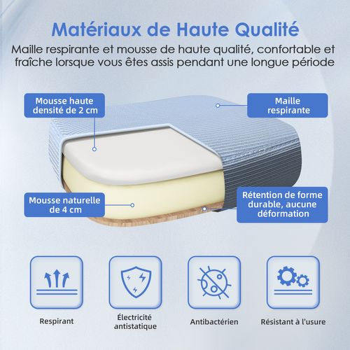 Chaise de Bureau Bleu, Dossier Réglable, Accoudoirs Pliables, Hauteur Réglable, Charge 150 kg