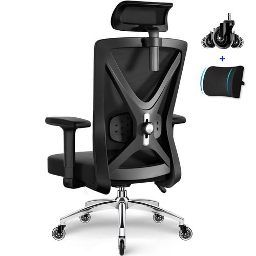 Fauteuil De Bureau Inclinable Multi-réglables Charge 150kg Soutien Lombaire, Accoudoirs, Appui-tête