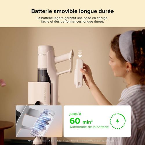 H60 Hub - Aspirateur Balai Sans Fil Avec Station De Vidage Automatique - Batterie Amovible 60 Min