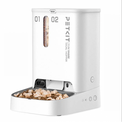 Yumshare Dual-hopper Distributeur De Croquettes Automatique Connecté Double Avec Caméra 5l