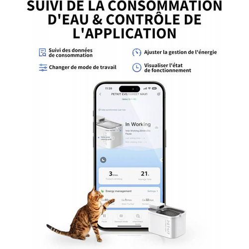 Eversweet Max Fontaine À Eau Connectée Pour Animaux, 3l, 83jours D'autonomie