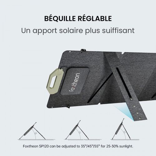 Panneau Solaire Portable Foxtheon Sp120 Pour Igo300/600/1200/3600 Power Station