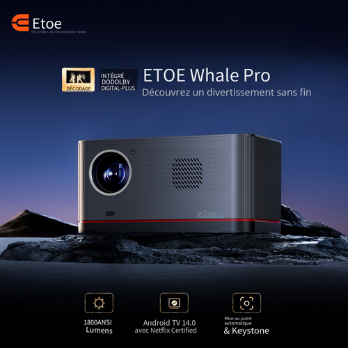 Projecteur Android TV Etoe Whale Pro - Noir