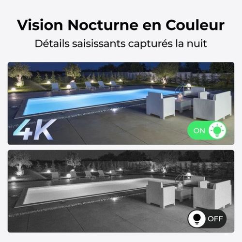 Caméra De Sécurité Extérieure 4k Solaire Wi‑fi Double Bande 2 Voies
