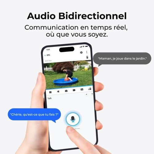 Caméra De Sécurité Extérieure 4k Solaire Wi‑fi Double Bande 2 Voies
