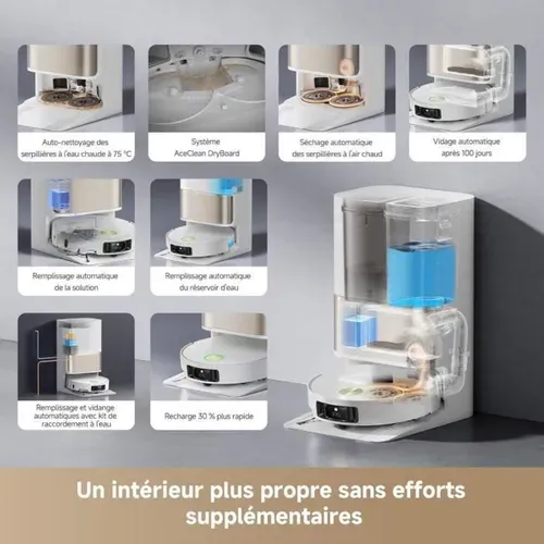 L50 Pro Ultra Robot Aspirateur Et Laveur Avec Vidage Automatique Et Nettoyage Automatique Des Serpi