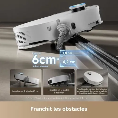 Robot Aspirateur Laveur  X50 Ultra - 220 Mn Autonomie - 20 000 Pa - Auto-nettoyage