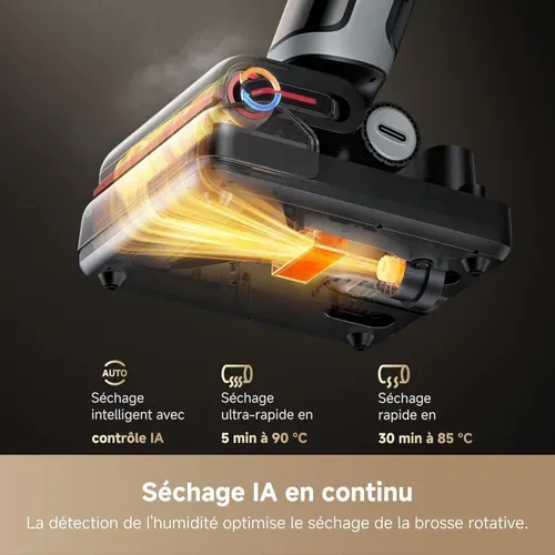 Aspirateur balai laveur DREAME H15 PRO HEAT vue de profil