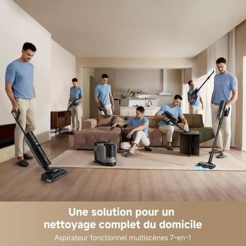 H15 Mix Aspirateur Laveur 7-en-1 - Bras Robotique Ia - Nettoyage Des Bords Triple - 23 Kpa - Lavage