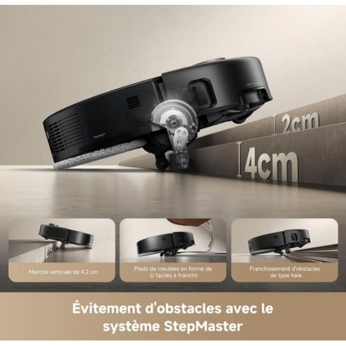 Aspirateur robot MOVA V50 ULTRA COMPLETE NOIR vue de profil