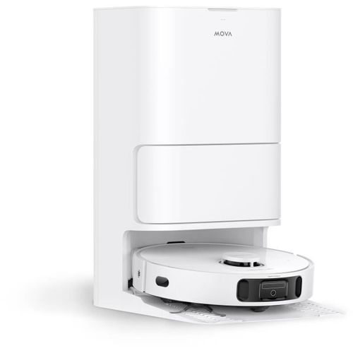Aspirateur robot laveur blanc - MOVA E40 ultra - base tout en un vue d'ambiance 1