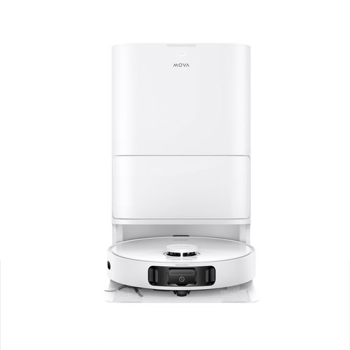 Aspirateur robot laveur blanc - MOVA E40 ultra - base tout en un vue de face