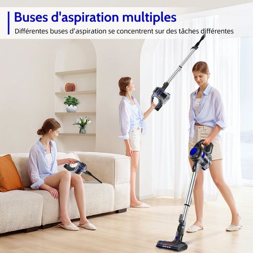 Aspirateur Balai Sans Fil 40 Kpa, 50 Min D'autonomie, 2 Vitesses, 1.3l Capacité, Anti-emmêlement