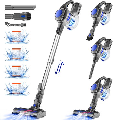 Aspirateur Balai Sans Fil 40 Kpa, 50 Min D'autonomie, 2 Vitesses, 1.3l Capacité, Anti-emmêlement