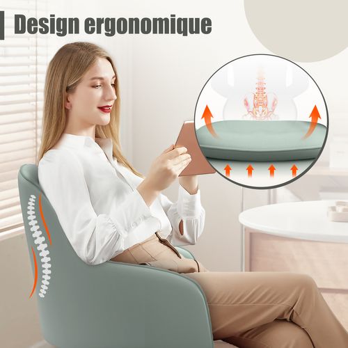 Chaise de bureau, Fauteuil De Bureau avec accoudoirs, Velours,Hauteur Réglable,Rotation à 360°