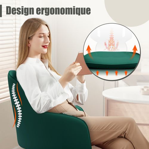 Fauteuil De Bureau, Hauteur Réglable, Rotation à 360°, Charge 150kg,vert